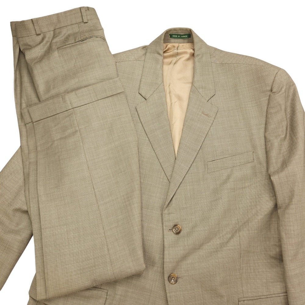 Lauren Ralph Lauren Suit Men's Beige Wool Blazer 41L Pants 40X32.5 Set